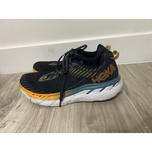Hoka One One Clifton 5 Blue Orange Low Top Mesh Running Shoes Mens Size 10